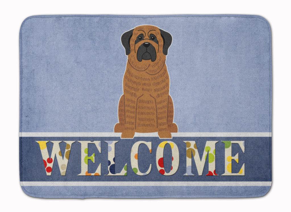 Mastiff Brindle Welcome Memory Foam Kitchen Mat Machine Washable Anti-Fatigue Cushion Comfort Bath or Kitchen Rug