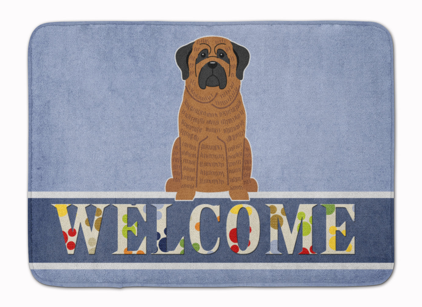Mastiff Brindle Welcome Memory Foam Kitchen Mat Machine Washable Anti-Fatigue Cushion Comfort Bath or Kitchen Rug