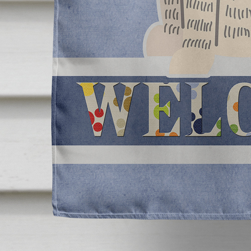 Mastiff Brindle White Welcome House Flag 28x40 Porch Sleeve Pole Decorative Outside Yard Banner Artwork Wall Hanging, Polyester