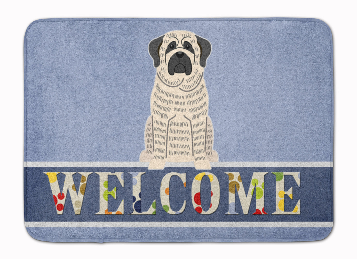 Mastiff Brindle White Welcome Memory Foam Kitchen Mat Machine Washable Anti-Fatigue Cushion Comfort Bath or Kitchen Rug