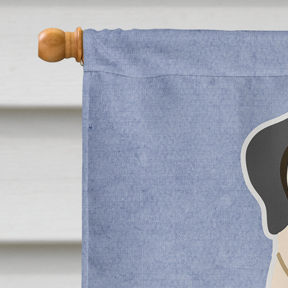 Mastiff White Welcome House Flag 28x40 Porch Sleeve Pole Decorative Outside Yard Banner Artwork Wall Hanging, Polyester