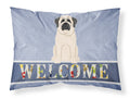Mastiff White Welcome Standard Pillowcase Lightweight Super Soft Easy Care Decorative Artwork Pillowcase, Standard