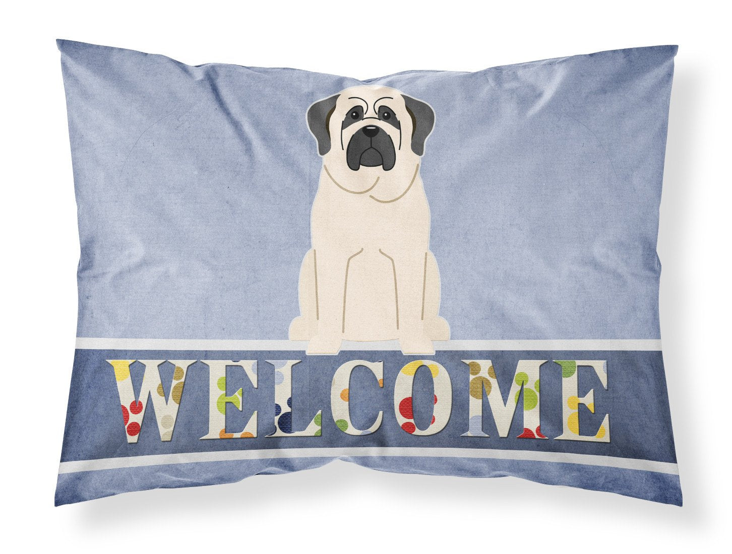 Mastiff White Welcome Standard Pillowcase Lightweight Super Soft Easy Care Decorative Artwork Pillowcase, Standard