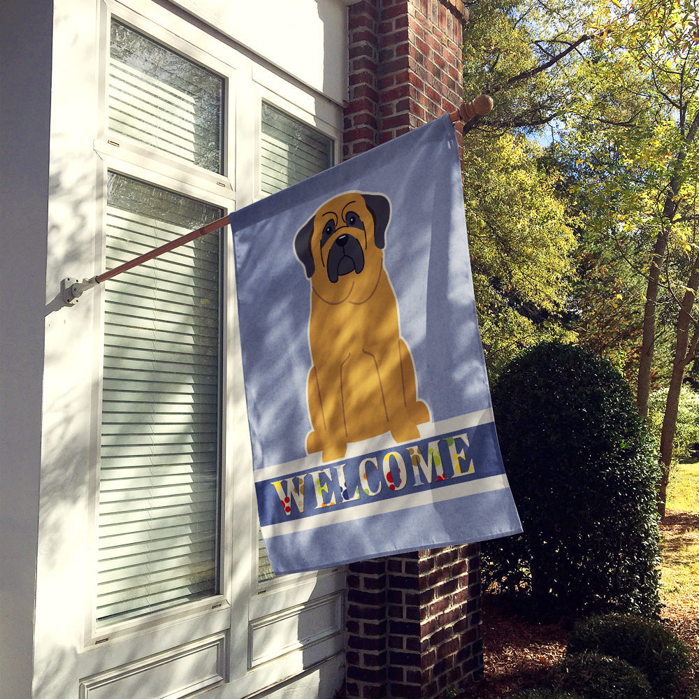 Mastiff Welcome House Flag 28x40 Porch Sleeve Pole Decorative Outside Yard Banner Artwork Wall Hanging, Polyester