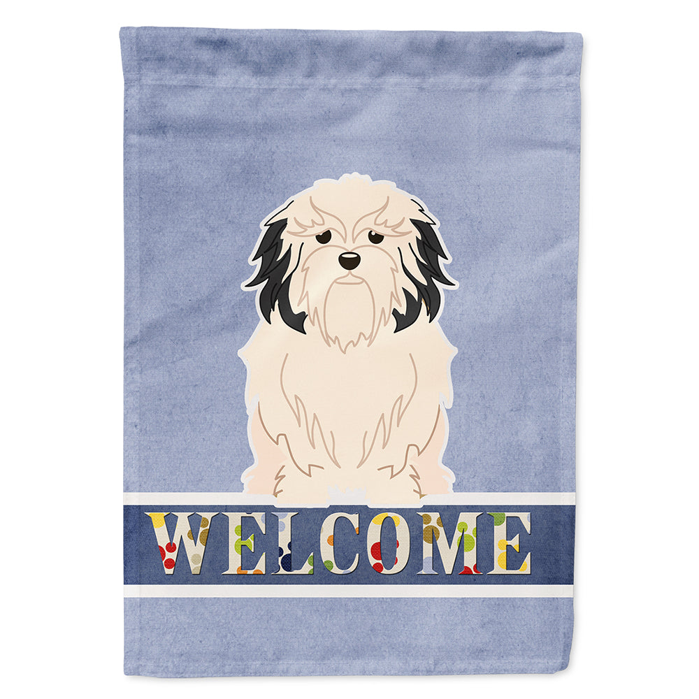 Lowchen Welcome House Flag 28x40 Porch Sleeve Pole Decorative Outside Yard Banner Artwork Wall Hanging, Polyester
