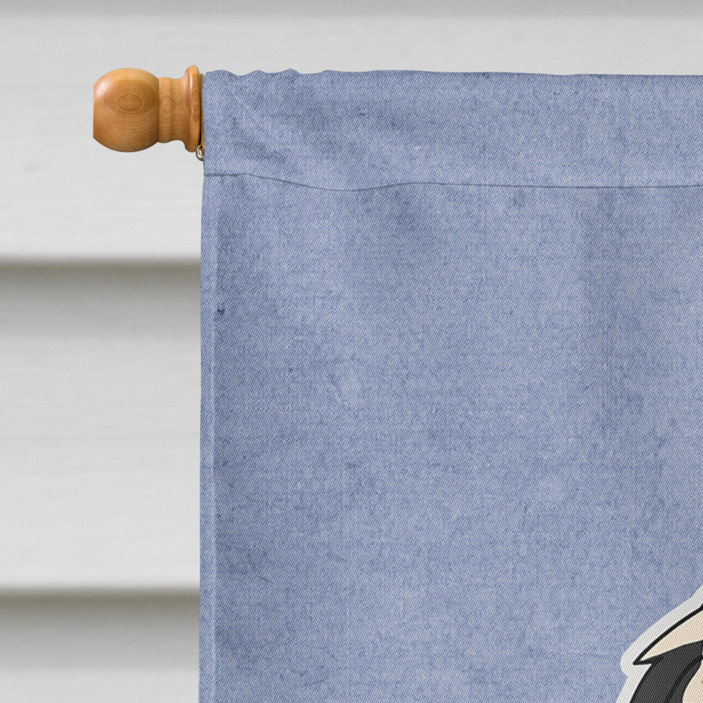 Lowchen Welcome House Flag 28x40 Porch Sleeve Pole Decorative Outside Yard Banner Artwork Wall Hanging, Polyester