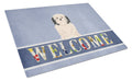 Lowchen Welcome Cutting Board Tempered Glass Kitchen Cutting Surface, Heat Resistant Chopping, Non-Slip Feet, Food Prep & Serving