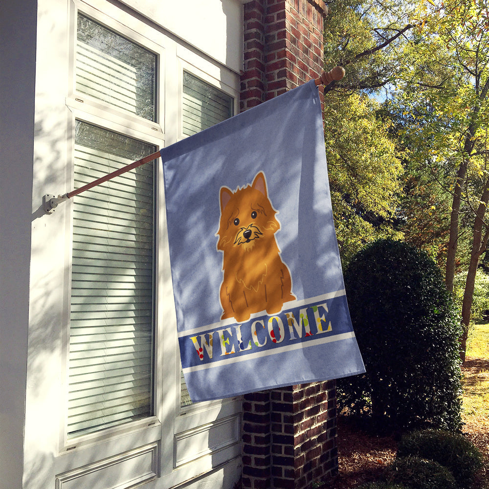 Norwich Terrier Welcome House Flag 28x40 Porch Sleeve Pole Decorative Outside Yard Banner Artwork Wall Hanging, Polyester