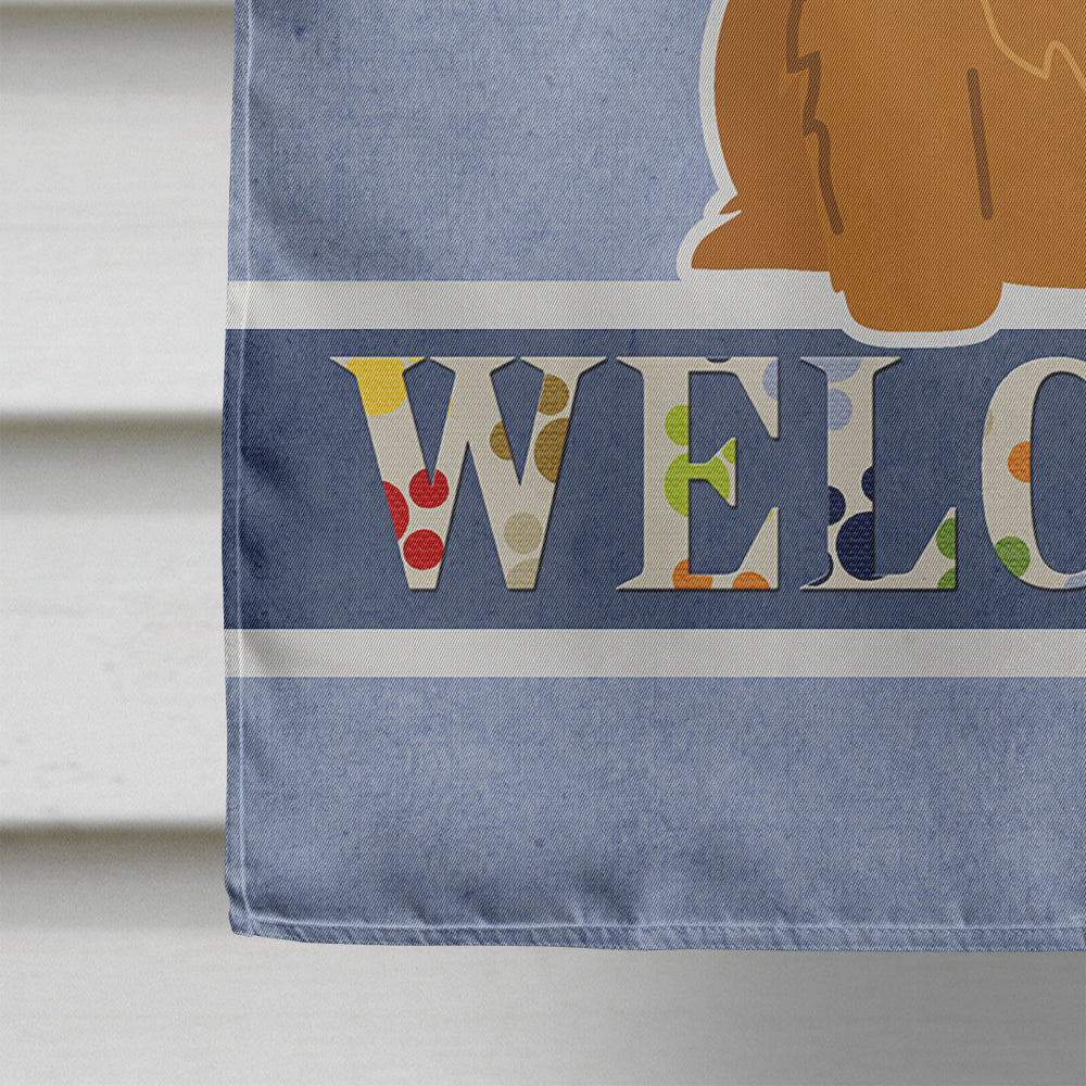 Norwich Terrier Welcome House Flag 28x40 Porch Sleeve Pole Decorative Outside Yard Banner Artwork Wall Hanging, Polyester
