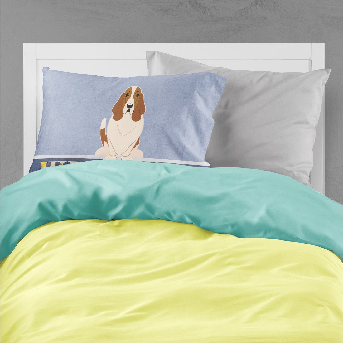 Basset Hound Welcome Standard Pillowcase Lightweight Super Soft Easy Care Decorative Artwork Pillowcase, Standard