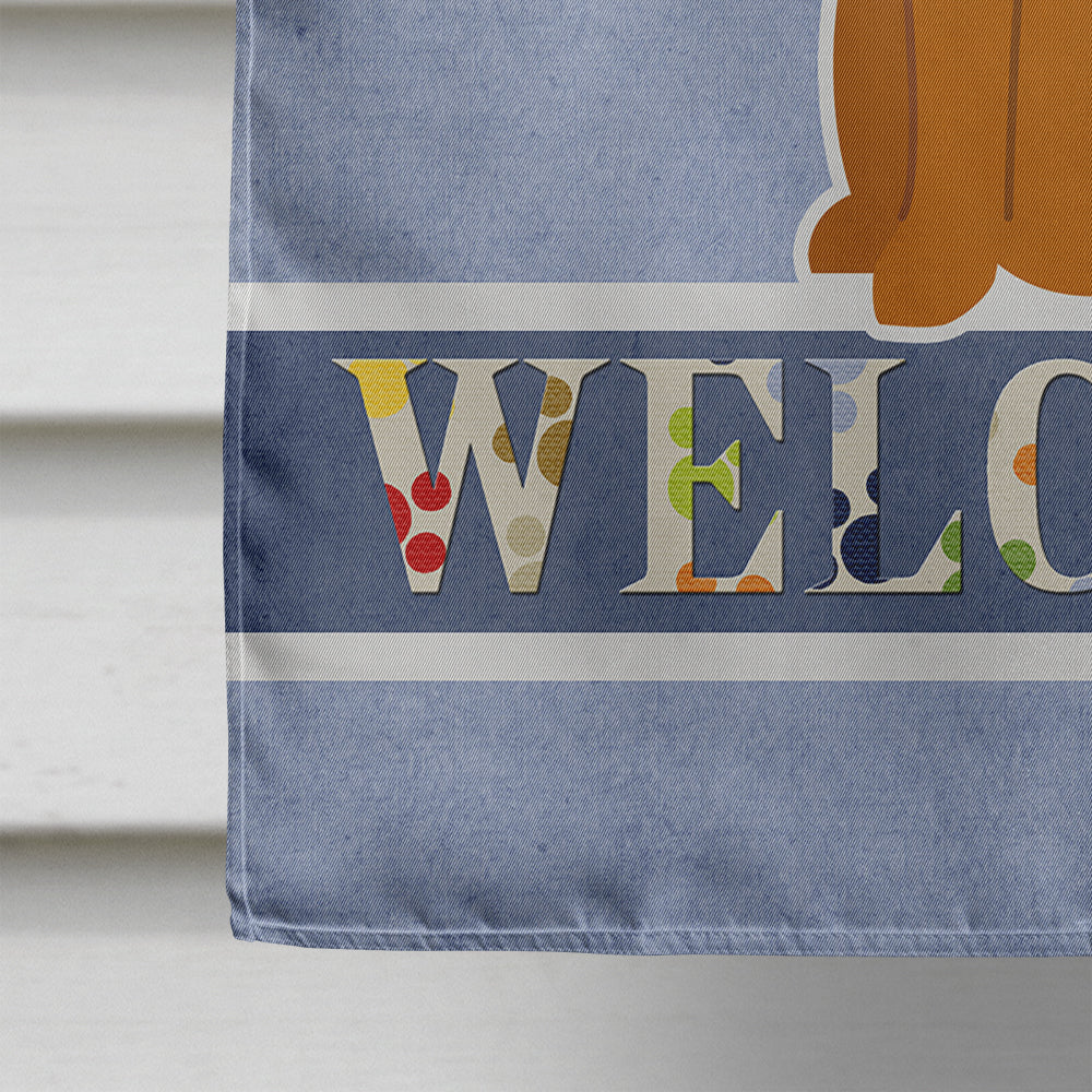 Karelian Bear Dog Welcome House Flag 28x40 Porch Sleeve Pole Decorative Outside Yard Banner Artwork Wall Hanging, Polyester