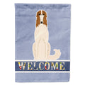 Borzoi Welcome House Flag 28x40 Porch Sleeve Pole Decorative Outside Yard Banner Artwork Wall Hanging, Polyester