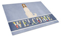 Borzoi Welcome Cutting Board Tempered Glass Kitchen Cutting Surface, Heat Resistant Chopping, Non-Slip Feet, Food Prep & Serving