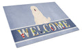 South Russian Sheepdog Welcome Cutting Board Tempered Glass Kitchen Cutting Surface, Heat Resistant Chopping, Non-Slip Feet, Food Prep & Serving