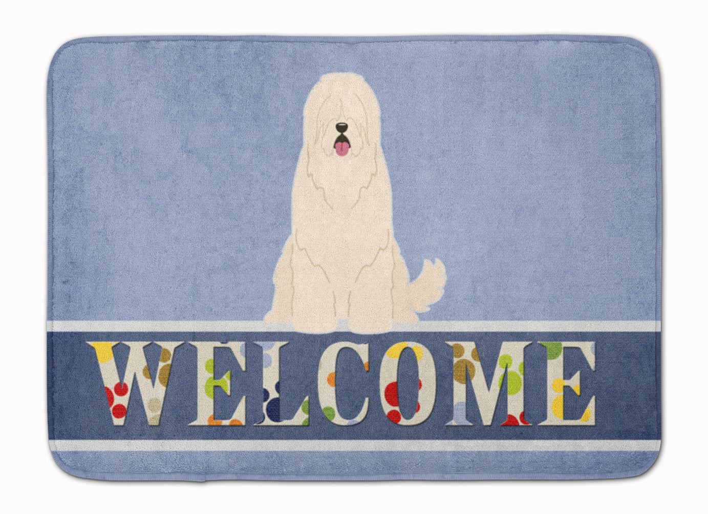 South Russian Sheepdog Welcome Memory Foam Kitchen Mat Machine Washable Anti-Fatigue Cushion Comfort Bath or Kitchen Rug
