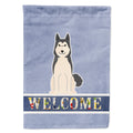 West Siberian Laika Spitz Welcome House Flag 28x40 Porch Sleeve Pole Decorative Outside Yard Banner Artwork Wall Hanging, Polyester