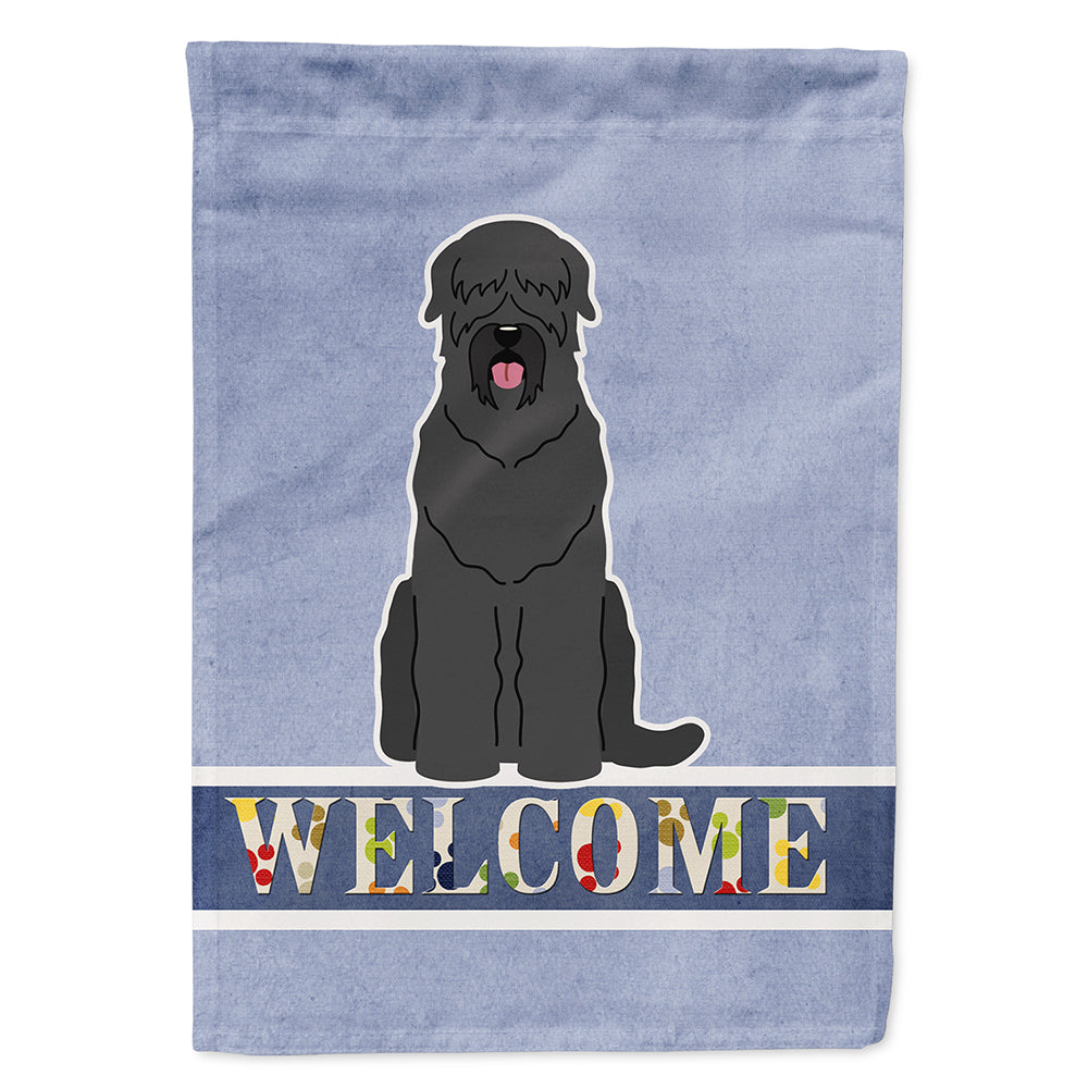 Black Russian Terrier Welcome House Flag 28x40 Porch Sleeve Pole Decorative Outside Yard Banner Artwork Wall Hanging, Polyester