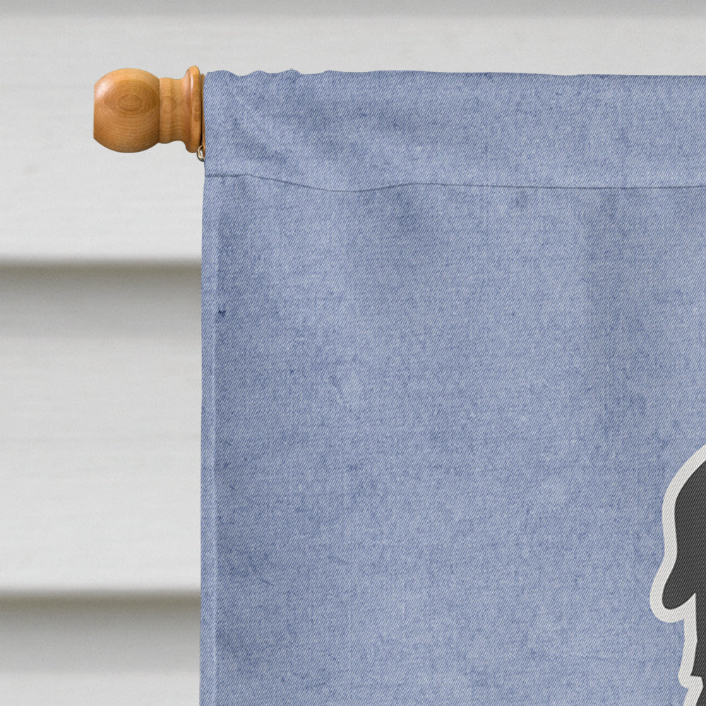 Black Russian Terrier Welcome House Flag 28x40 Porch Sleeve Pole Decorative Outside Yard Banner Artwork Wall Hanging, Polyester