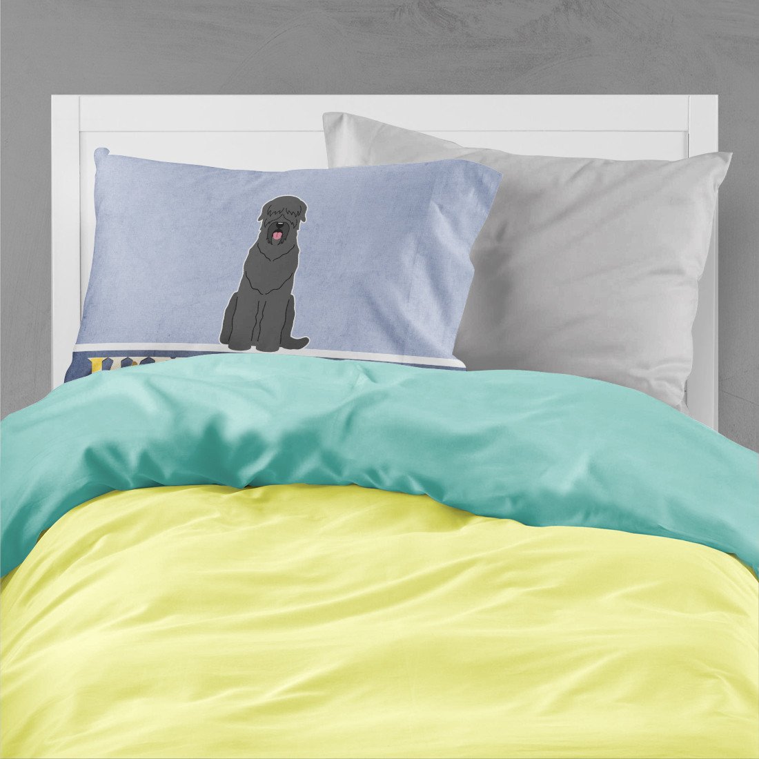Black Russian Terrier Welcome Standard Pillowcase Lightweight Super Soft Easy Care Decorative Artwork Pillowcase, Standard
