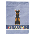 Manchester Terrier Welcome House Flag 28x40 Porch Sleeve Pole Decorative Outside Yard Banner Artwork Wall Hanging, Polyester
