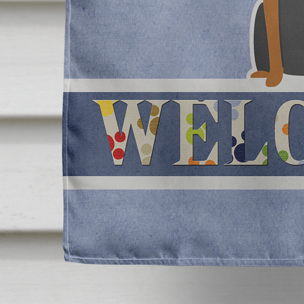 Manchester Terrier Welcome House Flag 28x40 Porch Sleeve Pole Decorative Outside Yard Banner Artwork Wall Hanging, Polyester
