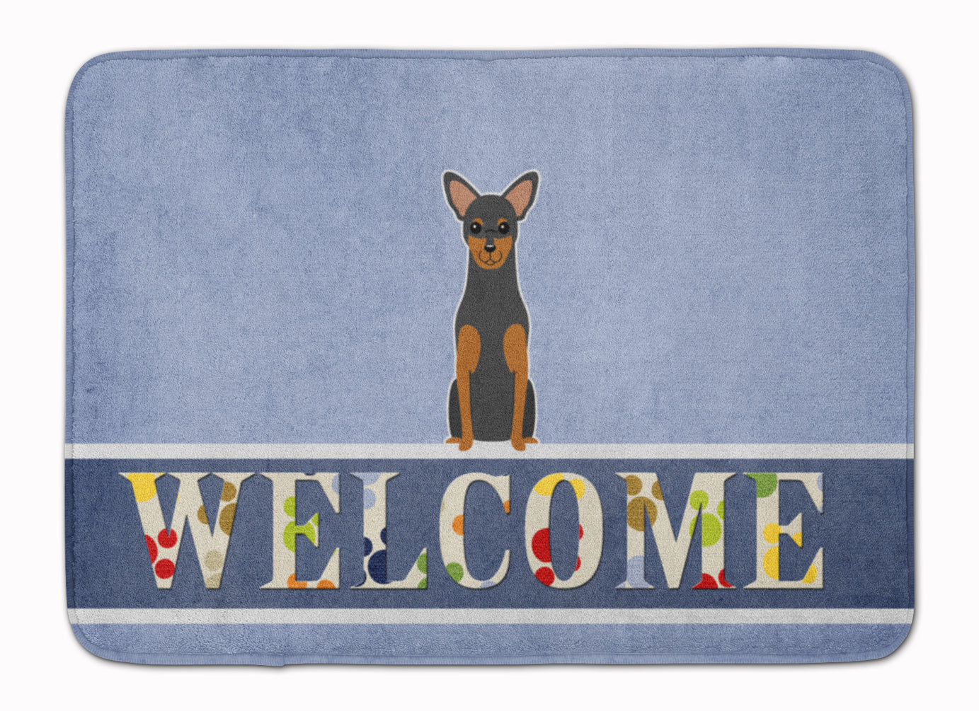 Manchester Terrier Welcome Memory Foam Kitchen Mat Machine Washable Anti-Fatigue Cushion Comfort Bath or Kitchen Rug