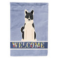 Russo-European Laika Spitz Welcome House Flag 28x40 Porch Sleeve Pole Decorative Outside Yard Banner Artwork Wall Hanging, Polyester