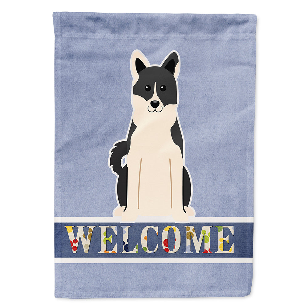 Russo-European Laika Spitz Welcome House Flag 28x40 Porch Sleeve Pole Decorative Outside Yard Banner Artwork Wall Hanging, Polyester