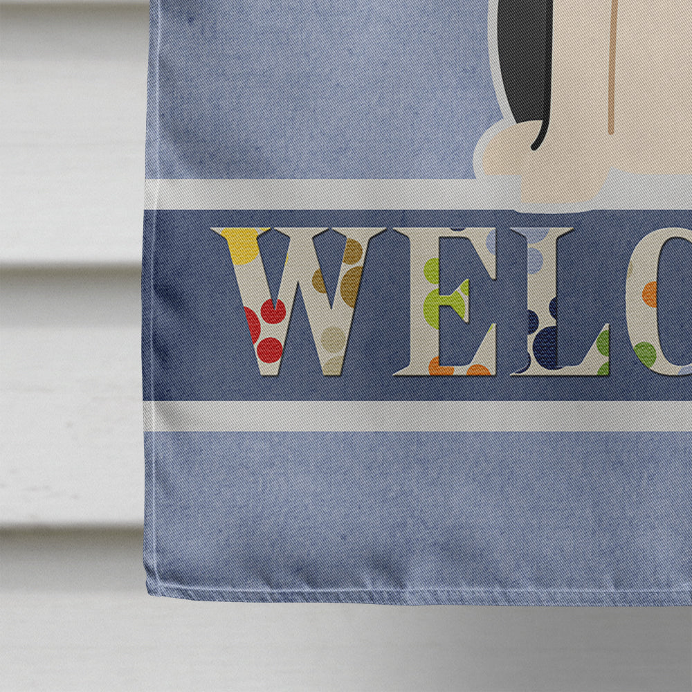 Russo-European Laika Spitz Welcome House Flag 28x40 Porch Sleeve Pole Decorative Outside Yard Banner Artwork Wall Hanging, Polyester