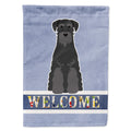 Standard Schnauzer Black Welcome House Flag 28x40 Porch Sleeve Pole Decorative Outside Yard Banner Artwork Wall Hanging, Polyester