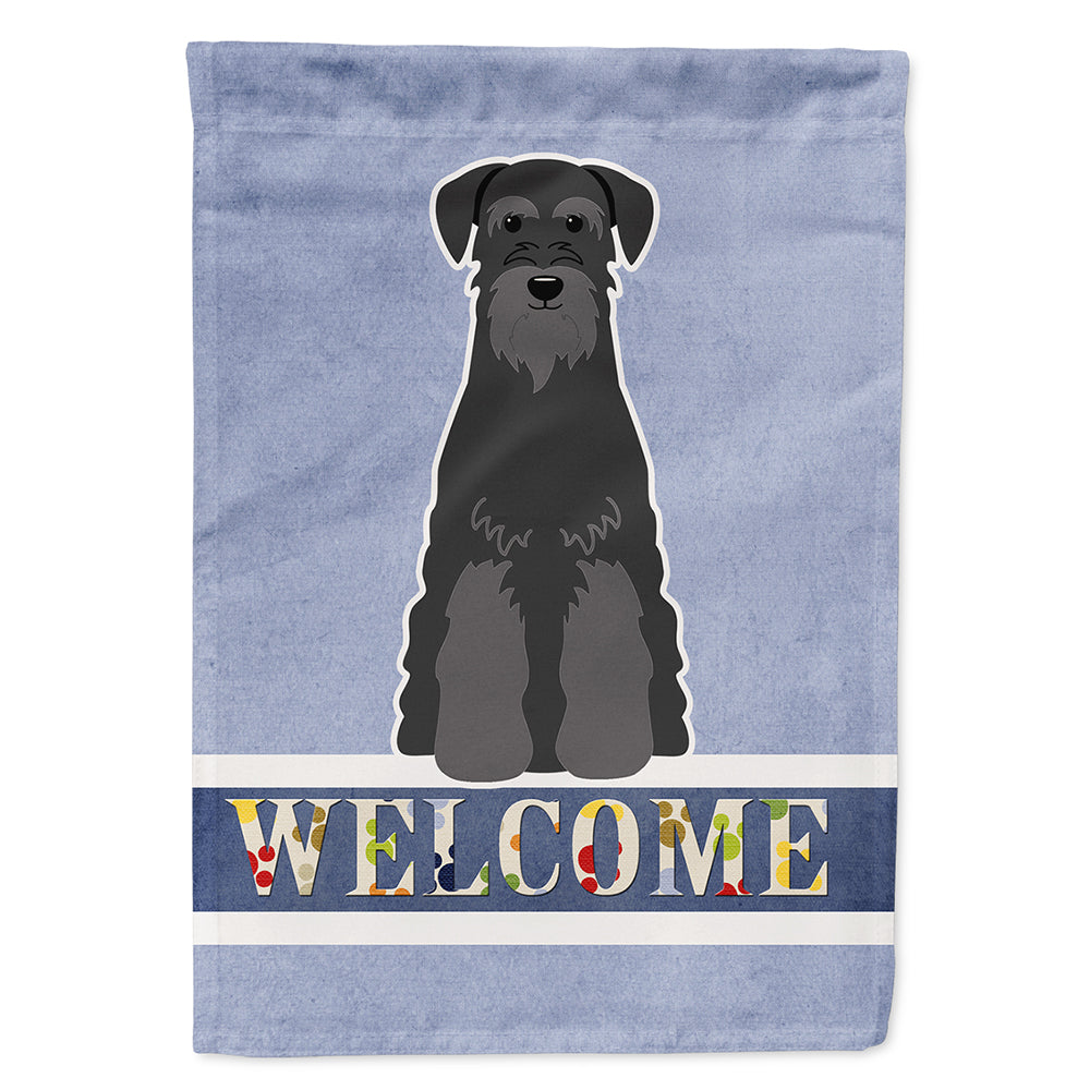 Standard Schnauzer Black Welcome House Flag 28x40 Porch Sleeve Pole Decorative Outside Yard Banner Artwork Wall Hanging, Polyester