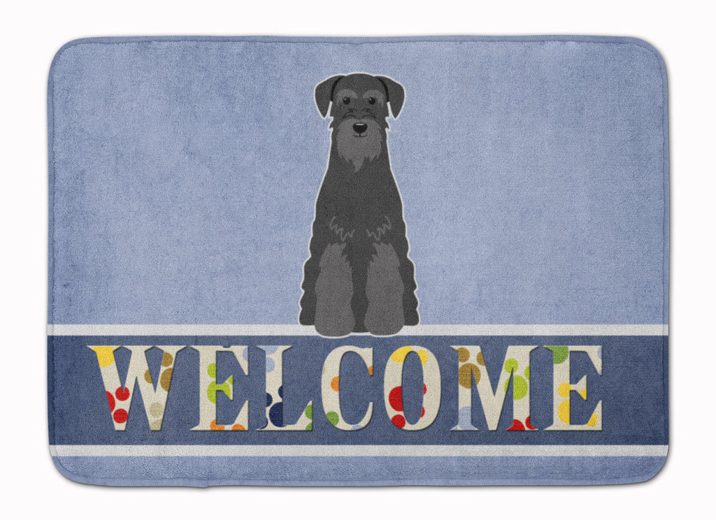 Standard Schnauzer Black Welcome Memory Foam Kitchen Mat Machine Washable Anti-Fatigue Cushion Comfort Bath or Kitchen Rug