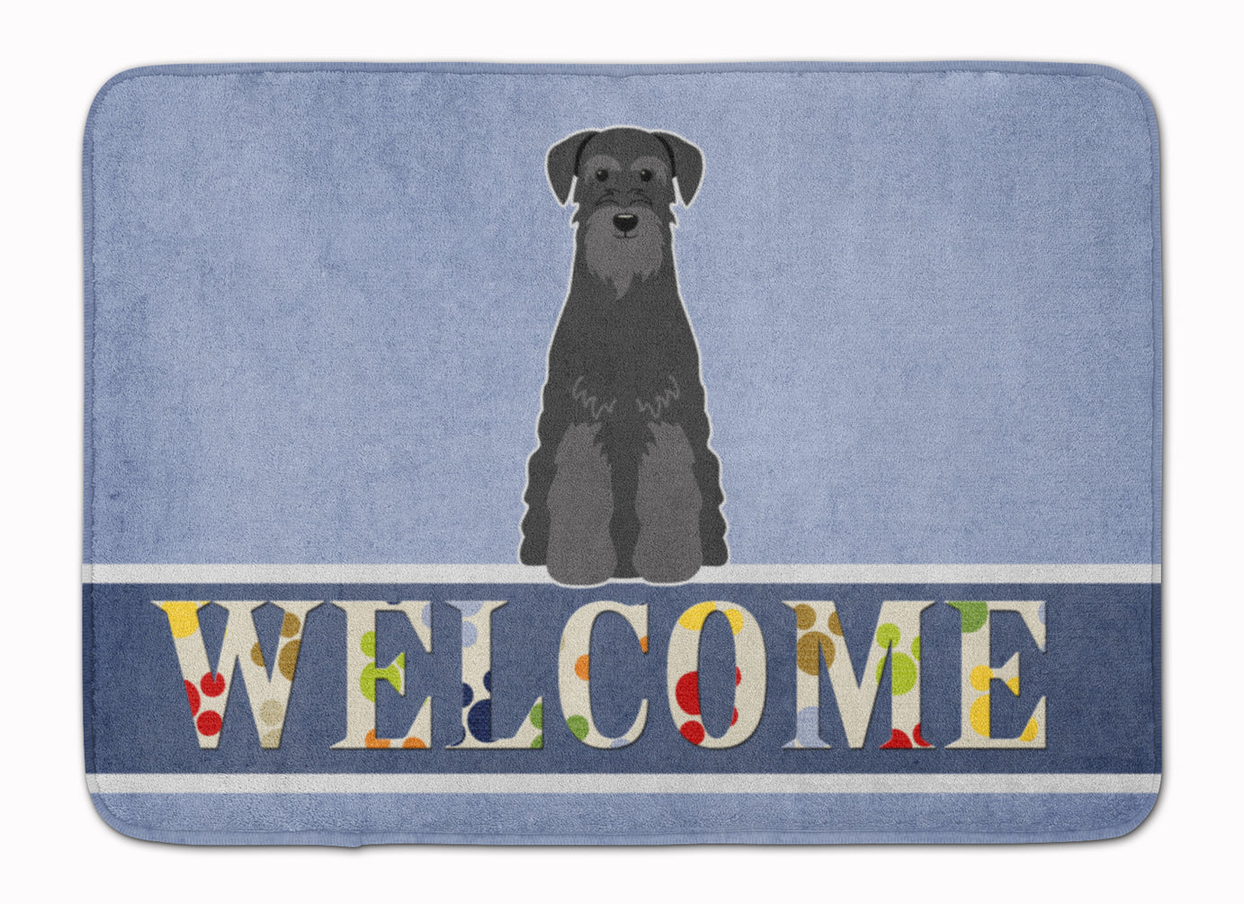 Standard Schnauzer Black Welcome Memory Foam Kitchen Mat Machine Washable Anti-Fatigue Cushion Comfort Bath or Kitchen Rug