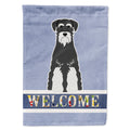Standard Schnauzer Salt and Pepper Welcome House Flag 28x40 Porch Sleeve Pole Decorative Outside Yard Banner Artwork Wall Hanging, Polyester