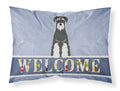 Standard Schnauzer Salt and Pepper Welcome Standard Pillowcase Lightweight Super Soft Easy Care Decorative Artwork Pillowcase, Standard