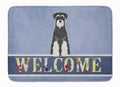 Standard Schnauzer Salt and Pepper Welcome Memory Foam Kitchen Mat Machine Washable Anti-Fatigue Cushion Comfort Bath or Kitchen Rug