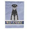 Standard Schnauzer Black Grey Welcome House Flag 28x40 Porch Sleeve Pole Decorative Outside Yard Banner Artwork Wall Hanging, Polyester