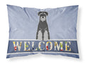 Standard Schnauzer Black Grey Welcome Standard Pillowcase Lightweight Super Soft Easy Care Decorative Artwork Pillowcase, Standard