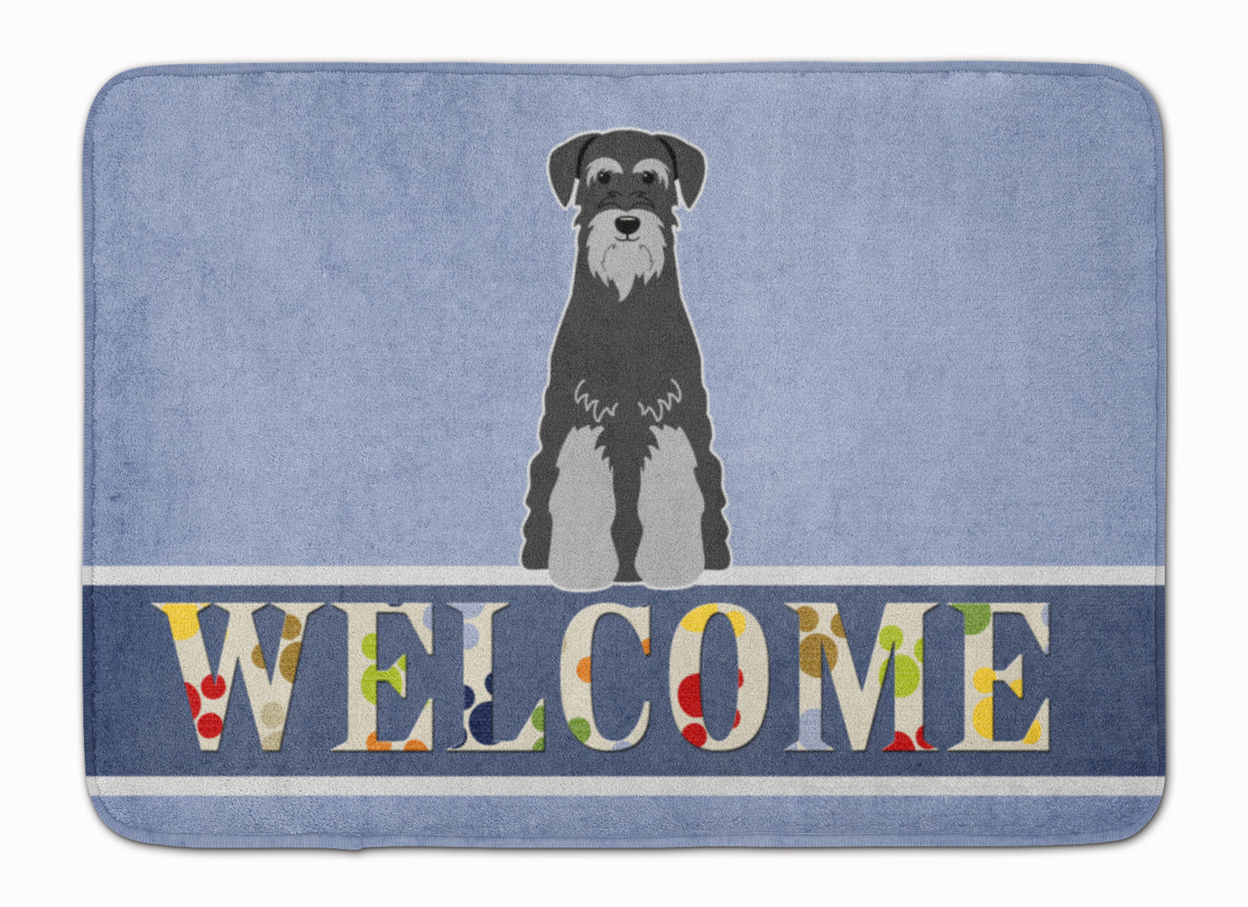 Standard Schnauzer Black Grey Welcome Memory Foam Kitchen Mat Machine Washable Anti-Fatigue Cushion Comfort Bath or Kitchen Rug