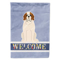 Saint Bernard Welcome House Flag 28x40 Porch Sleeve Pole Decorative Outside Yard Banner Artwork Wall Hanging, Polyester