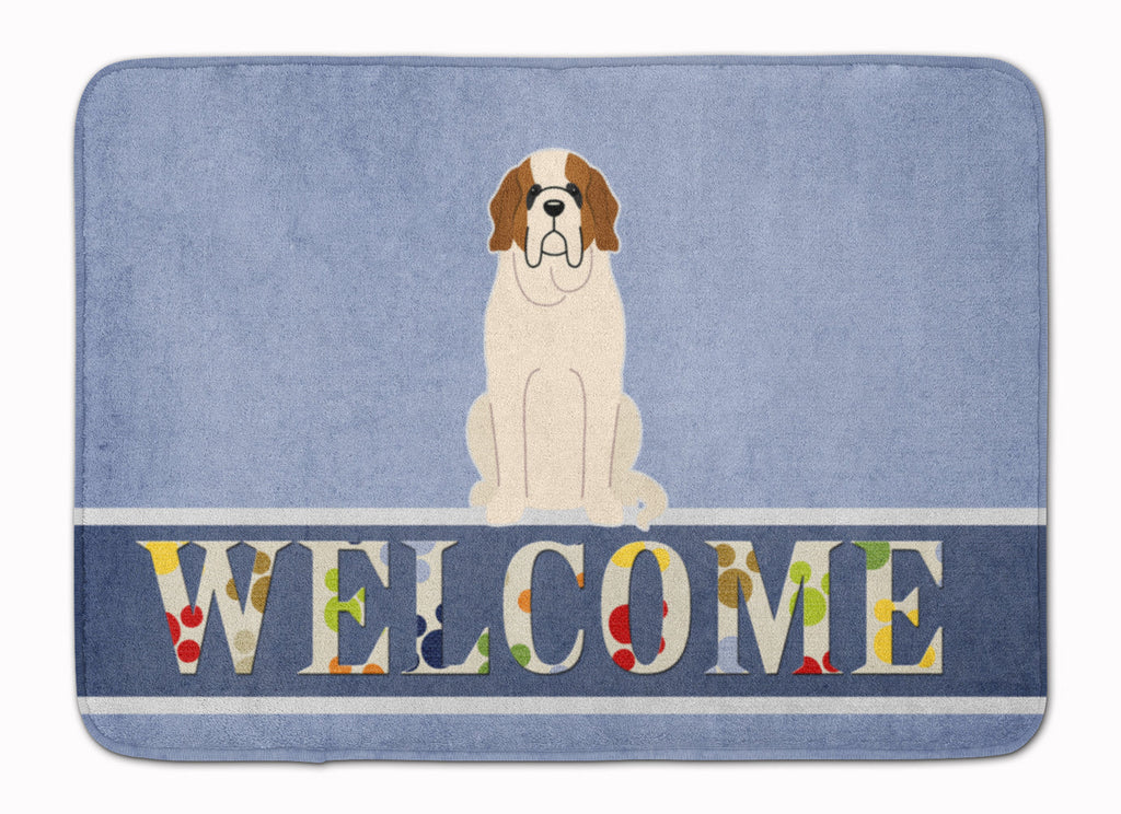 Saint Bernard Welcome Memory Foam Kitchen Mat Machine Washable Anti-Fatigue Cushion Comfort Bath or Kitchen Rug