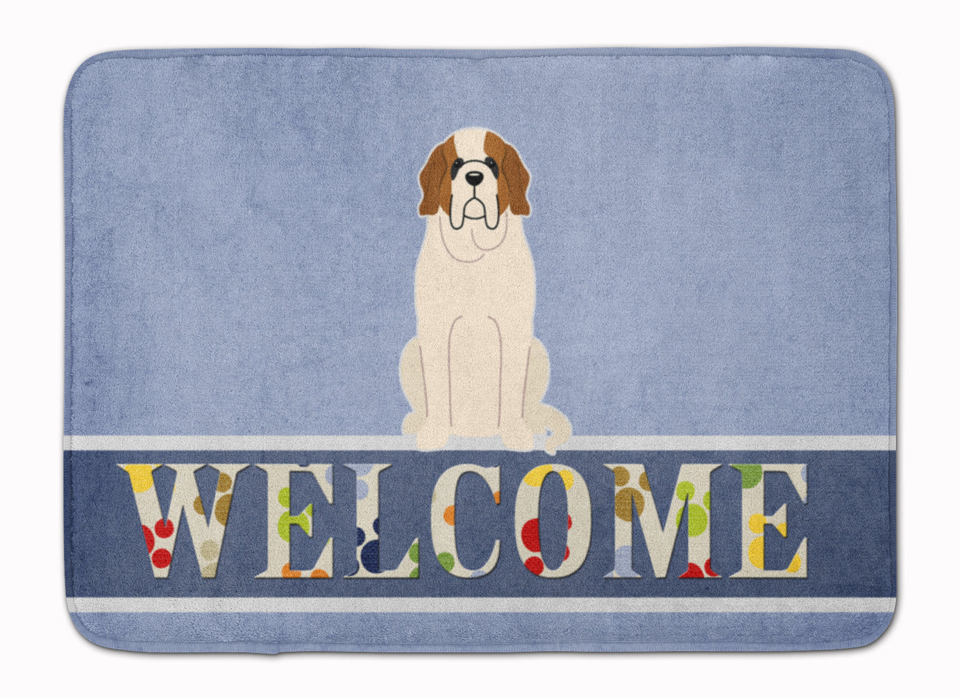 Saint Bernard Welcome Memory Foam Kitchen Mat Machine Washable Anti-Fatigue Cushion Comfort Bath or Kitchen Rug