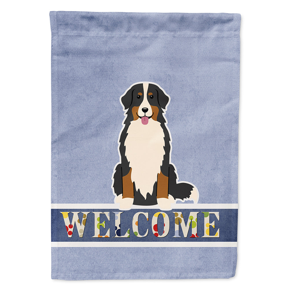 Bernese Mountain Dog Welcome House Flag 28x40 Porch Sleeve Pole Decorative Outside Yard Banner Artwork Wall Hanging, Polyester