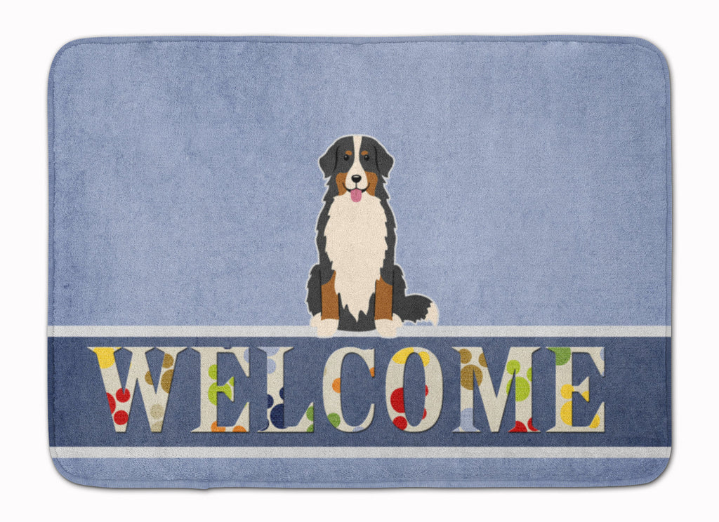 Bernese Mountain Dog Welcome Memory Foam Kitchen Mat Machine Washable Anti-Fatigue Cushion Comfort Bath or Kitchen Rug