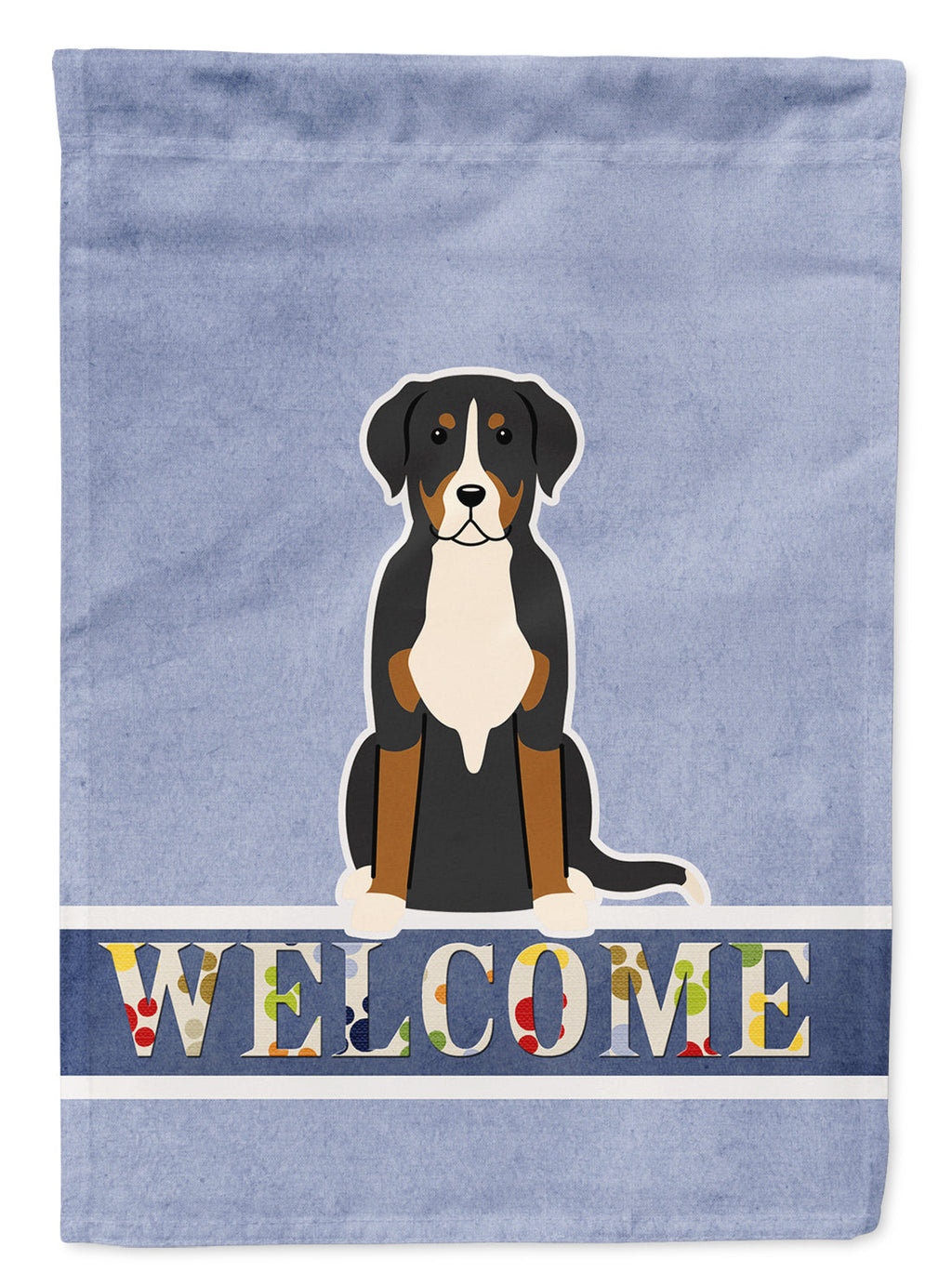 Greater Swiss Mountain Dog Welcome House Flag 28x40 Porch Sleeve Pole Decorative Outside Yard Banner Artwork Wall Hanging, Polyester