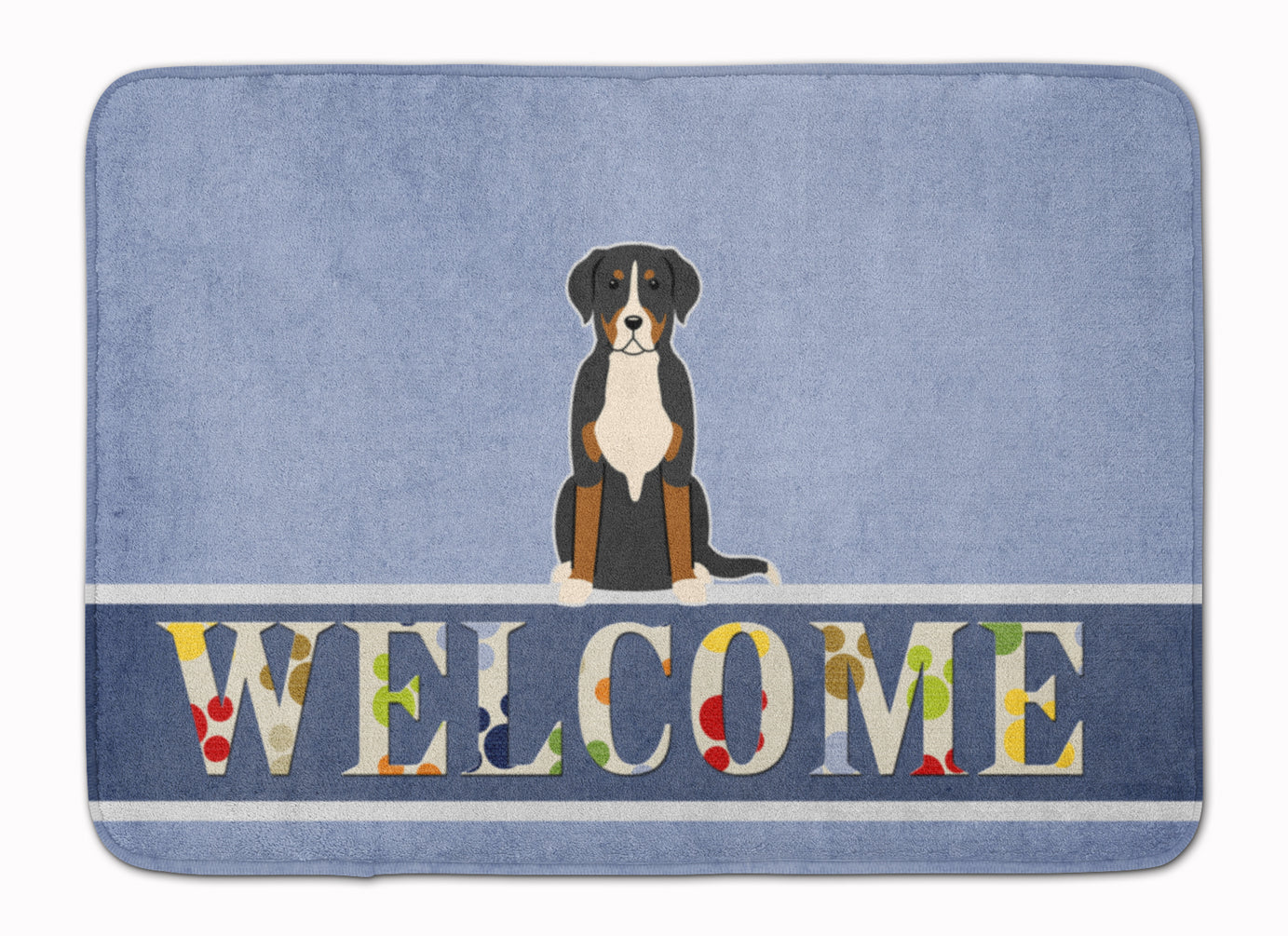 Greater Swiss Mountain Dog Welcome Memory Foam Kitchen Mat Machine Washable Anti-Fatigue Cushion Comfort Bath or Kitchen Rug