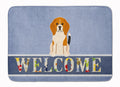 Beagle Tricolor Welcome Memory Foam Kitchen Mat Machine Washable Anti-Fatigue Cushion Comfort Bath or Kitchen Rug