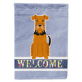 Airedale Welcome House Flag 28x40 Porch Sleeve Pole Decorative Outside Yard Banner Artwork Wall Hanging, Polyester