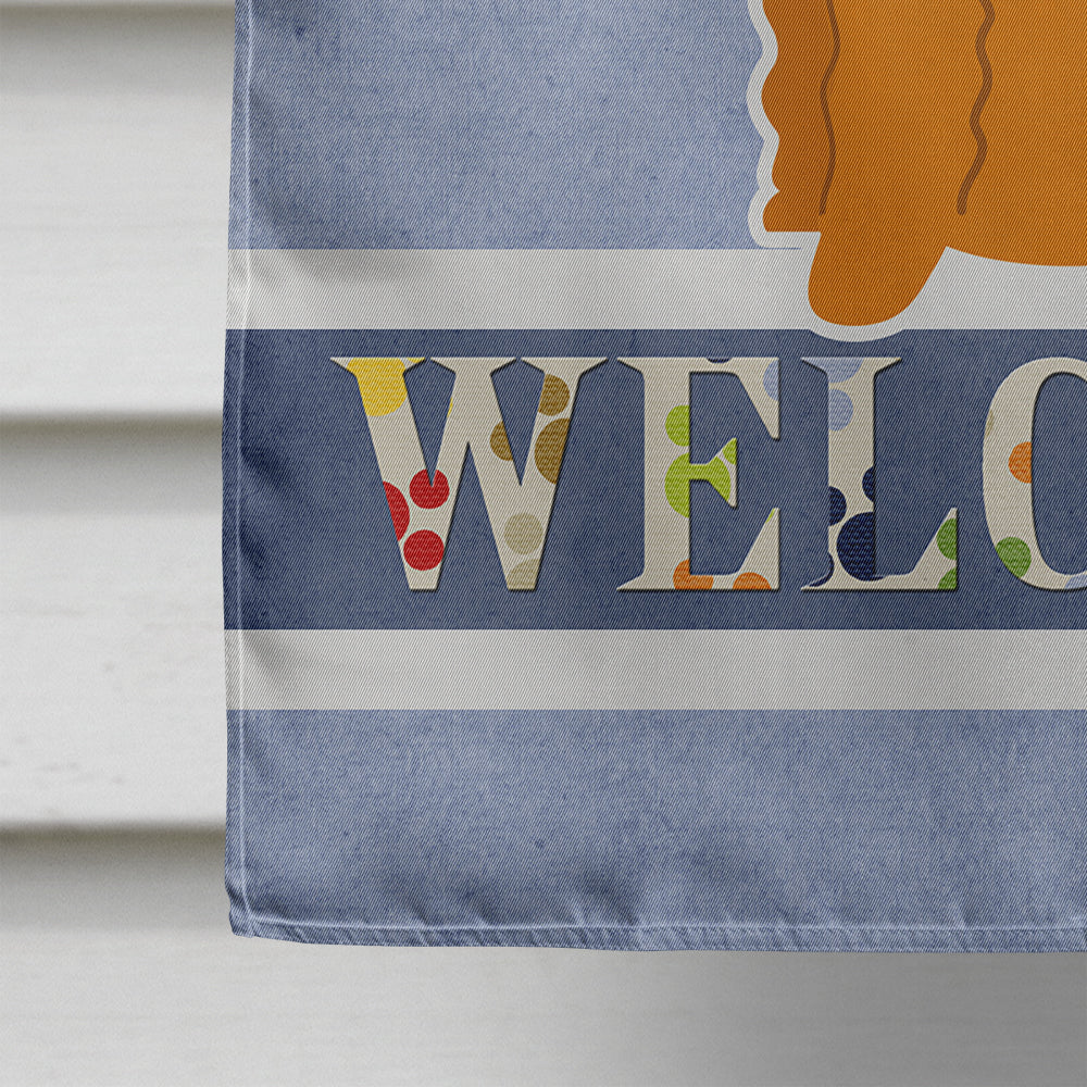 Airedale Welcome House Flag 28x40 Porch Sleeve Pole Decorative Outside Yard Banner Artwork Wall Hanging, Polyester