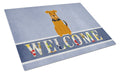 Airedale Welcome Cutting Board Tempered Glass Kitchen Cutting Surface, Heat Resistant Chopping, Non-Slip Feet, Food Prep & Serving